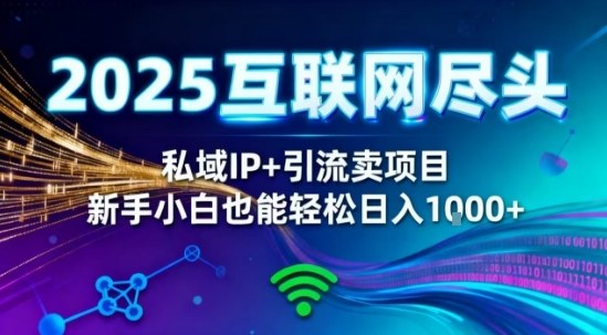 2025网创尽头王炸项目!私域IP+精准引流,新手小白在家躺賺日入1k,零经验也能上手【揭秘】-轻创终点站