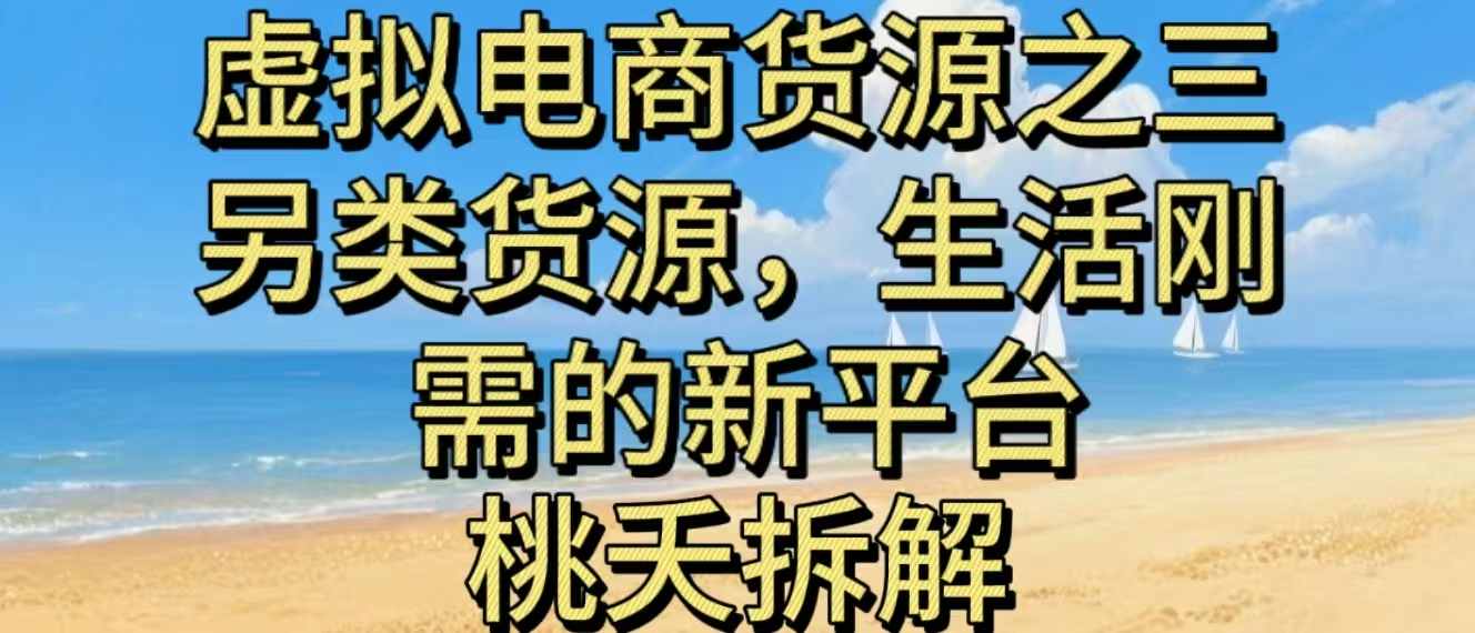 虚拟电商之三另类的货源，生活刚需的新平台-轻创终点站
