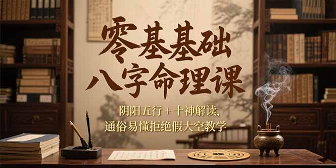 零基础八字命理课，阴阳五行+十神解读，通俗易懂拒绝假大空教学-轻创终点站