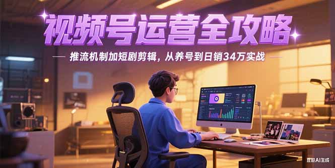 2025视频号运营全攻略，推流机制加短剧剪辑，从养号到日销34万实战-轻创终点站