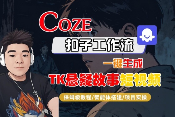 Coze扣子智能体工作流一键生成“TK悬疑故事“短视频，全流程保姆级教学-轻创终点站