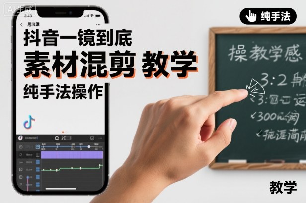 抖音一镜到底素材混剪教学，纯手法操作-轻创终点站