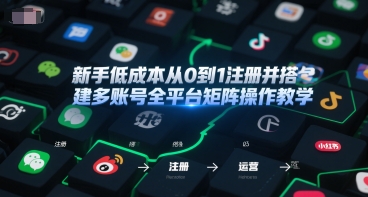 新手低成本从0到1注册并搭建多账号全平台矩阵操作教学，手机号-邮箱-IP-工具-轻创终点站