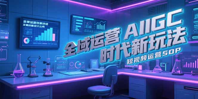 全域运营AIGC时代新玩法，文案封面设计公式，短视频运营SOP-轻创终点站