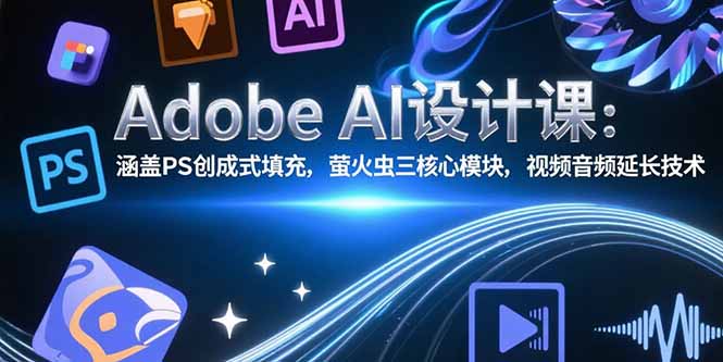 Adobe AI设计课：涵盖PS创成式填充，萤火虫三核心模块，视频音频延长技术-轻创终点站