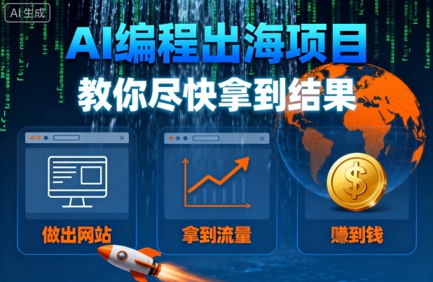 AI编程出海项目，教你尽快拿到结果-做出网站、拿到流量、賺到钱-轻创终点站