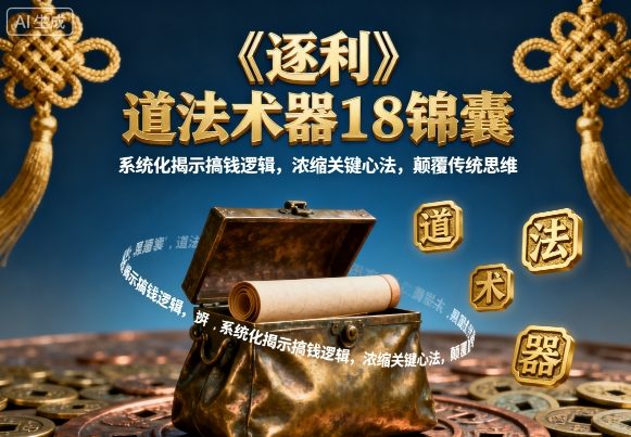 《逐利》道法术器18锦囊,系统化揭示搞钱逻辑,浓缩关键心法,颠覆传统思维(更新)-轻创终点站