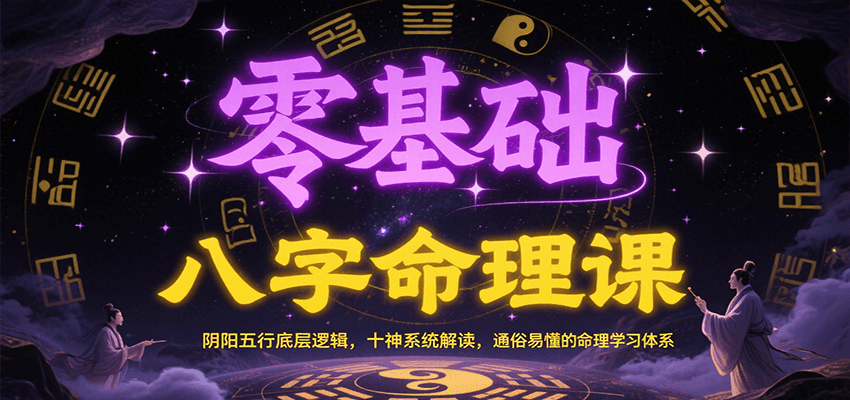 零基础八字命理课：阴阳五行底层逻辑，十神系统解读，通俗易懂的命理学习体系-轻创终点站