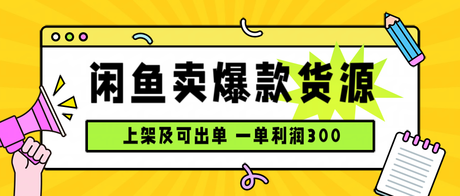 闲鱼卖爆款货源，每天利润1000，上架即出单-轻创终点站