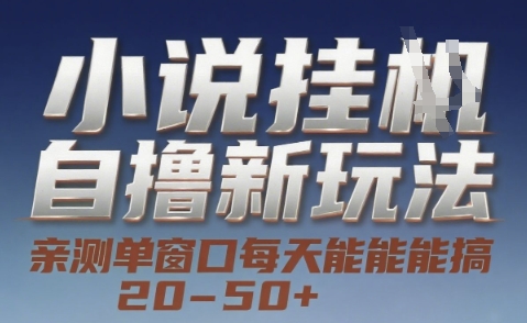 小说自撸新玩法 — 亲测单窗口每天能搞 20-50+，支持矩阵化批量操作【揭秘】-轻创终点站