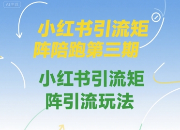 小红书引流矩阵陪跑第三期，小红书引流矩阵引流玩法-轻创终点站