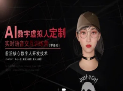 AI数字虚拟人定制，实时语音交互训练营(零基础)，前沿核心数字人开发技术-轻创终点站