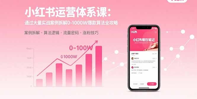 小红书运营体系课：通过大量实战案例拆解0-1000W爆款算法全攻略-轻创终点站