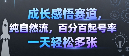 成长感悟赛道，纯自然流，百分百起号率 一天轻松多张-轻创终点站