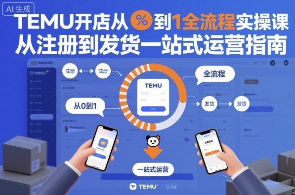 TEMU开店从0到1全流程实操课，从注册到发货一站式运营指南-轻创终点站