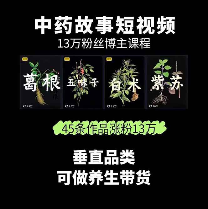 图片[2]-中药文化赛道：溯源故事开发，AI工具实战，平台运营，全方位解锁中医流量变现新路径-轻创终点站