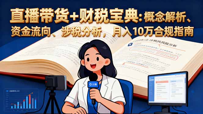 直播带货+财税宝典：概念解析、资金流向、涉税分析，月入10万合规指南-轻创终点站