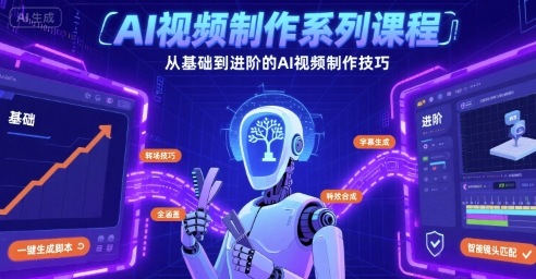 AI视频制作系列课程，从基础到进阶的AI视频制作技巧全涵盖-轻创终点站