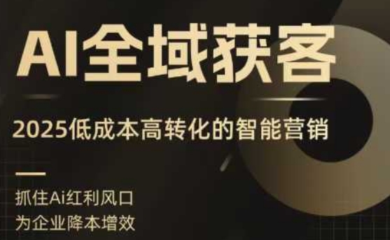 AI全域获客实训营，2025低成本高转化的智能营销，精准找客，高效营销-轻创终点站