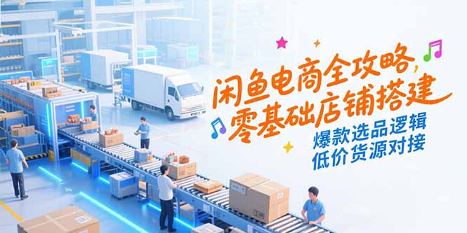 闲鱼电商全攻略，零基础店铺搭建，爆款选品逻辑，低价货源对接-轻创终点站
