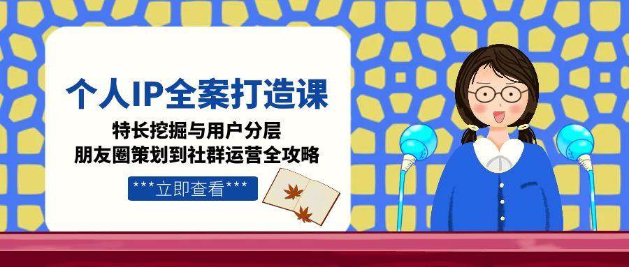 个人IP全案打造课，特长挖掘与用户分层，朋友圈策划到社群运营全攻略-轻创终点站