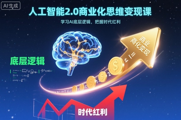 人工智能2.0商业化思维变现课，学习AI底层逻辑，把握时代红利-轻创终点站