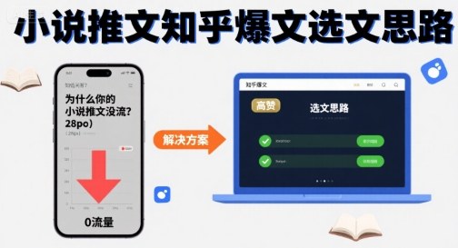 为什么你的小说推文没流量？小说推文知乎爆文选文思路-轻创终点站