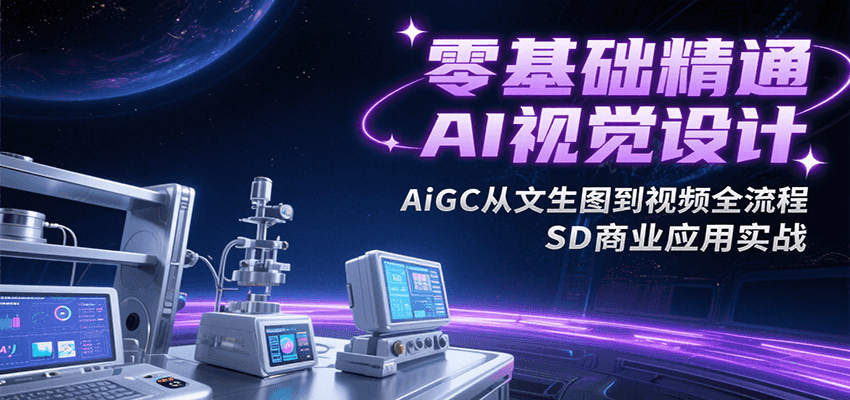 零基础精通AI视觉设计，AiGC从文生图到视频全流程，SD商业应用实战-轻创终点站