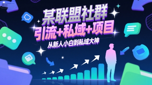 某联盟社群，引流+私域+项目，从新人小白到私域大神-轻创终点站