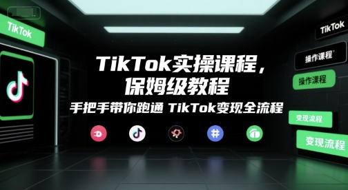 TikTok实操课程，保姆级教程，手把手带你跑通TikTok变现全流程-轻创终点站