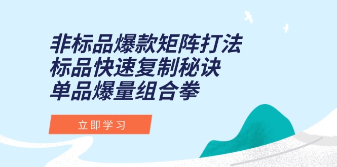 非标品爆款矩阵打法，标品快速复制秘诀，单品爆量组合拳-轻创终点站