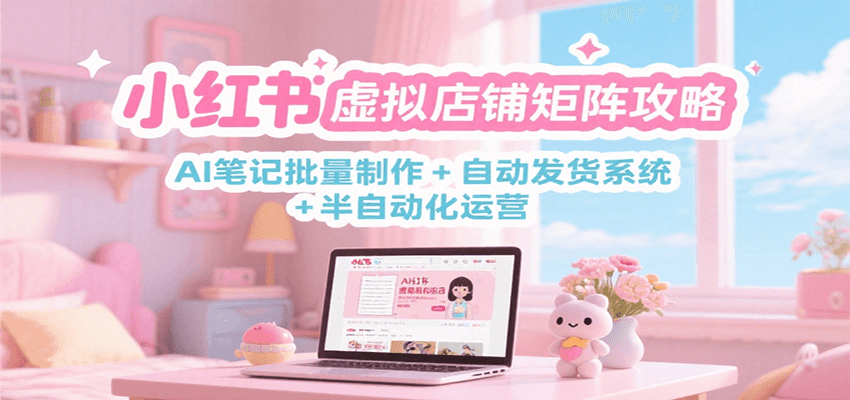 小红书虚拟店铺矩阵攻略：AI笔记批量制作 + 自动发货系统 + 半自动化运营-轻创终点站