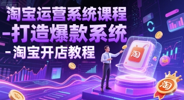 淘宝运营系统课程-打造爆款系统-淘宝开店教程-轻创终点站