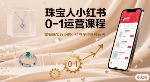 珠宝人小红书0-1运营课程，掌握珠宝行业的小红书多种账号玩法-轻创终点站
