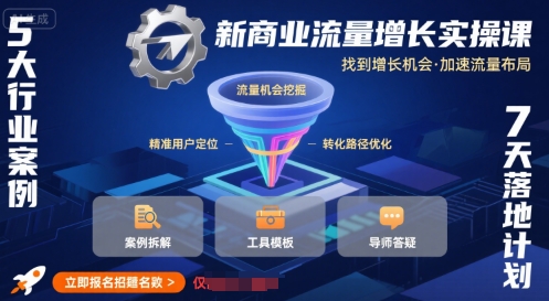 新商业流量增长实操课，找到增长机会，加速流量布局-轻创终点站