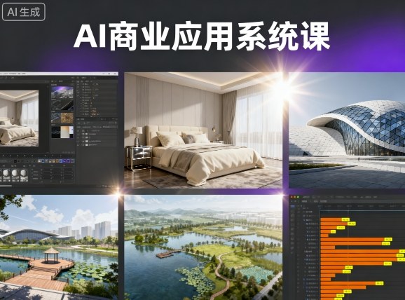 AI商业应用系统课，室内-软装-建筑-景观，智能设计+效果图+动画画实战-轻创终点站