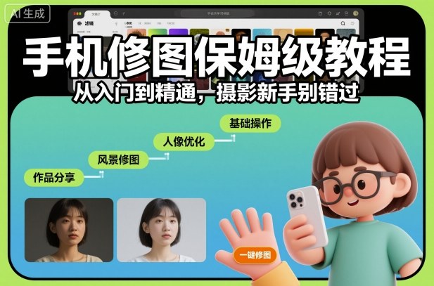 手机修图保姆级教程,从入门到精通,摄影新手别错过-轻创终点站