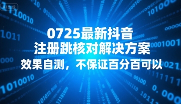 0725最新抖音注册跳核对解决方案，效果自测，不保证百分百可以-轻创终点站