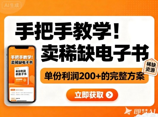 手把手教学！在小红书卖稀缺电子书，单份利润2张+的完整方案-轻创终点站