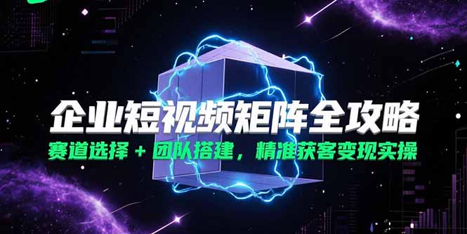企业短视频矩阵全攻略，赛道选择+团队搭建，精准获客变现实操-轻创终点站