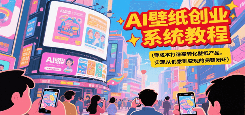 AI壁纸创业系统教程，零成本打造高转化壁纸产品，实现从创意到变现的完整闭环-轻创终点站