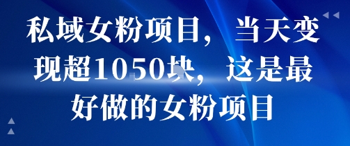 私域女粉项目，当天变现超1k，这是最好做的女粉项目，可放大操作-轻创终点站