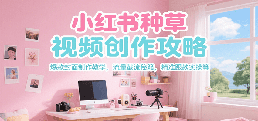 小红书种草视频创作攻略，爆款封面制作教学 ，流量截流秘籍 ，精准跟款实操等-轻创终点站