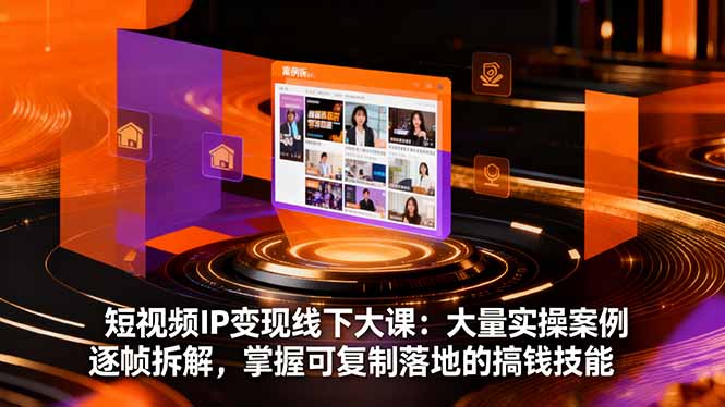 短视频IP变现线下大课：大量实操案例逐帧拆解，掌握可复制落地的搞钱技能-轻创终点站