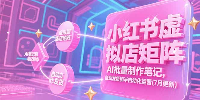 小红书虚拟店矩阵，AI批量制作笔记，自动发货加半自动化运营(7月更新-轻创终点站