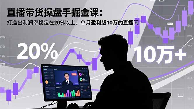 直播带货操盘手掘金课：打造出利润率稳定在20%以上、单月盈利超10万的直播间-轻创终点站