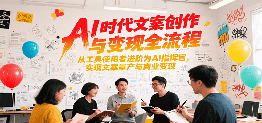 AI时代文案创作与变现全流程，从工具使用者进阶为AI指挥官，实现文案量产与商业变现-轻创终点站