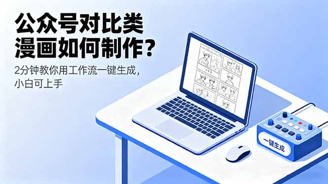 公众号对比类漫画如何制作？2分钟教你用工作流一键生成，小白可上手-轻创终点站