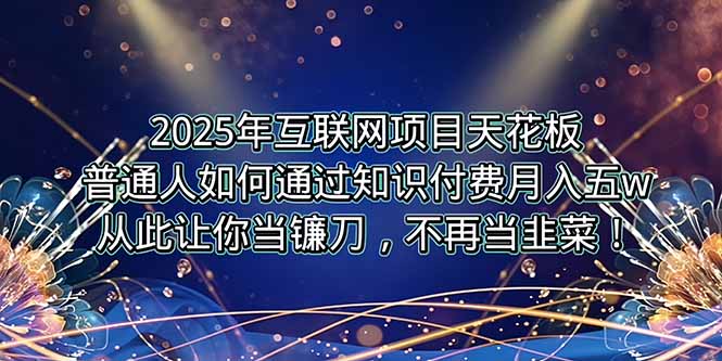 2025年互联网项目天花板，普通人如何通过卖项目实现逆风翻盘，月入5W＋！-轻创终点站