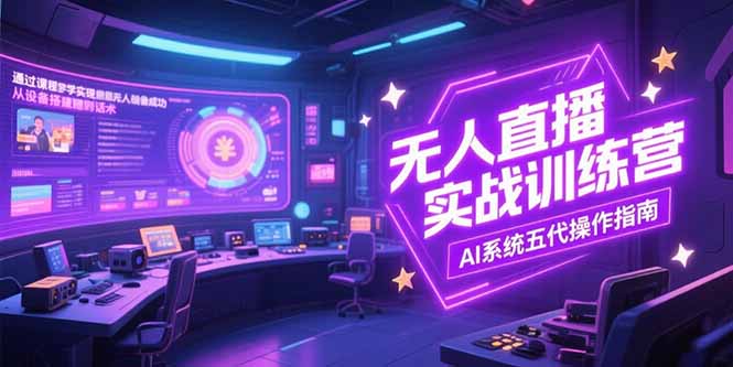 无人直播实操训练营，从设备搭建到话术，AI系统五代操作指南(7月更新-轻创终点站